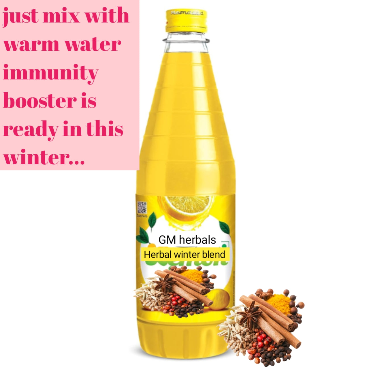 Herbal Winter Blend Syrup – Sweetened with Jaggery 🌿🍯  Stay cozy and healthy this winter with our Herbal Winter Blend Syrup